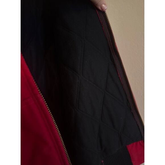 Carhartt RARE J04 Red Vintage Quilted Flannel Lined Firm Duck Active Jacket XXL - Picture 10 of 11